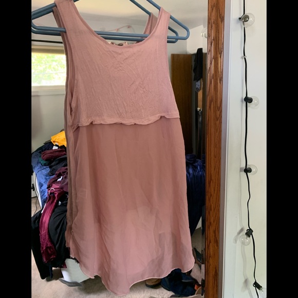 Hi-low pink chiffon tank - Picture 3 of 3